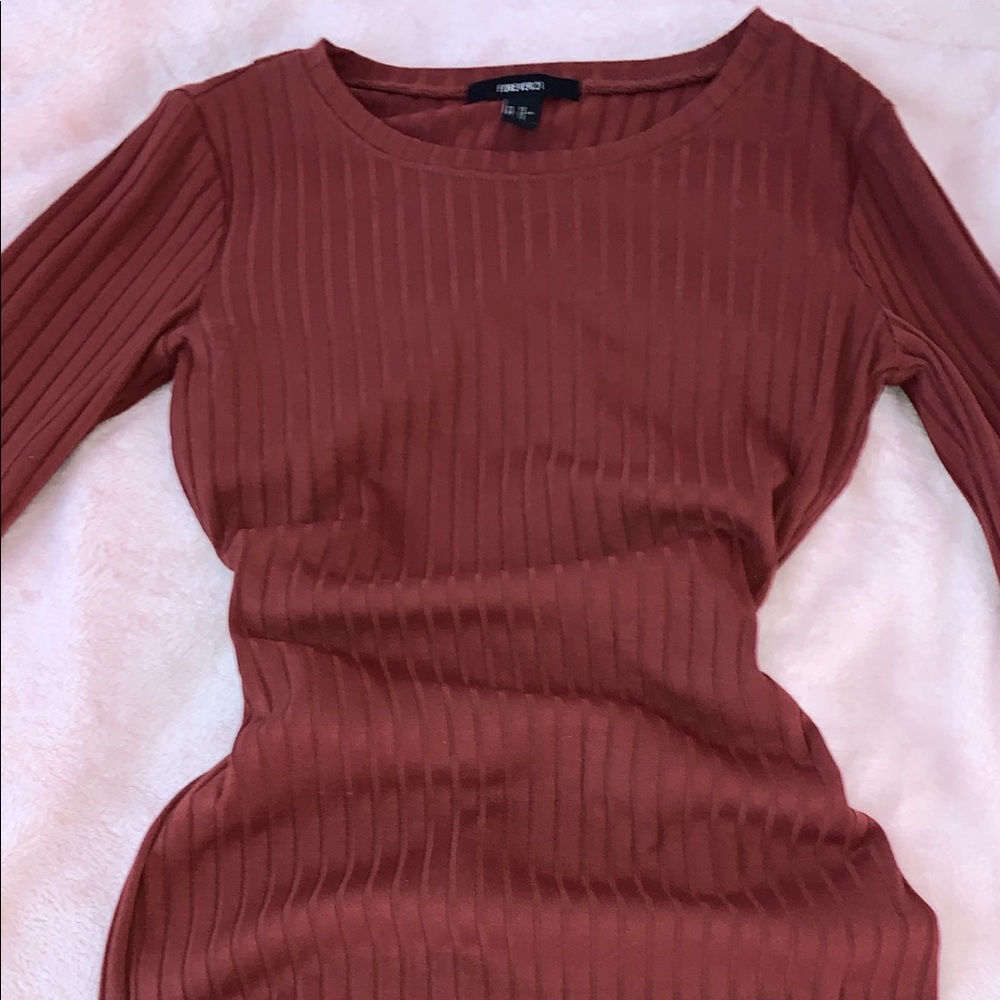 tight fitting dusty red dress